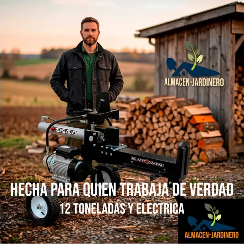 Rajadora de leña con motor eléctrico de 12 toneladas